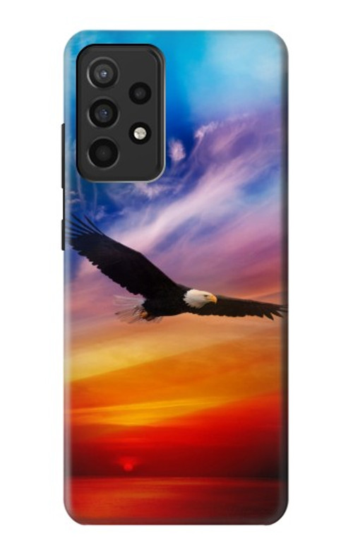W3841 Bald Eagle Flying Colorful Sky Case Cover Custodia e Flip Case per Samsung Galaxy A52, Galaxy A52 5G