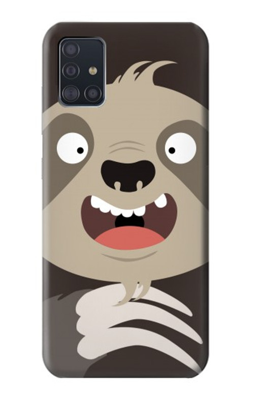 W3855 Sloth Face Cartoon Case Cover Custodia e Flip Case per Samsung Galaxy A51