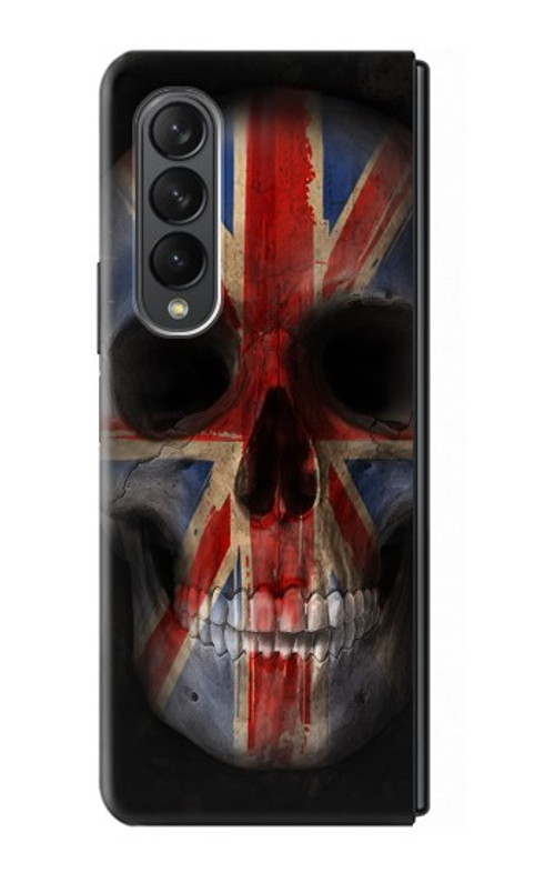 W3848 United Kingdom Flag Skull Case Cover Custodia e Flip Case per Samsung Galaxy Z Fold 3 5G