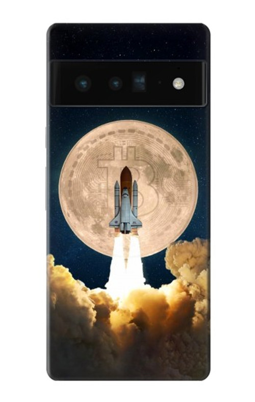 W3859 Bitcoin to the Moon Case Cover Custodia e Flip Case per Google Pixel 6 Pro