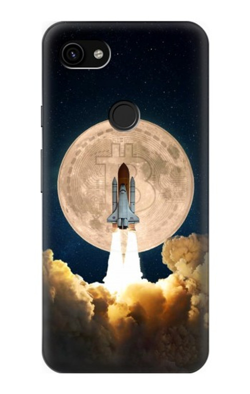 W3859 Bitcoin to the Moon Case Cover Custodia e Flip Case per Google Pixel 3a XL