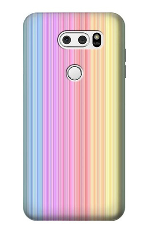 W3849 Colorful Vertical Colors Case Cover Custodia e Flip Case per LG V30, LG V30 Plus, LG V30S ThinQ, LG V35, LG V35 ThinQ