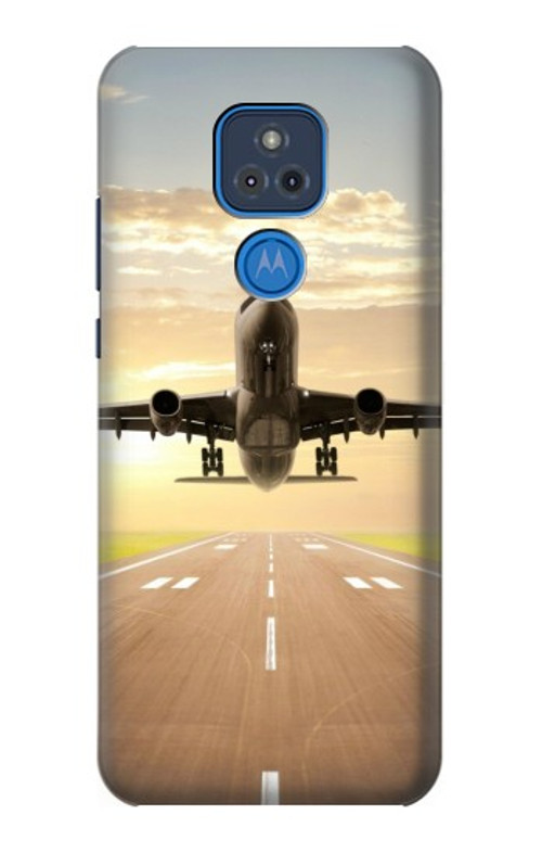 W3837 Airplane Take off Sunrise Case Cover Custodia e Flip Case per Motorola Moto G Play (2021)
