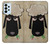 W2826 Cute Cartoon Unsleep Black Sheep Case Cover Custodia e Flip Case per Samsung Galaxy A23