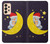 W2849 Cute Sleepy Owl Moon Night Case Cover Custodia e Flip Case per Samsung Galaxy A33 5G