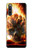 W0863 Hell Fire Skull Case Cover Custodia e Flip Case per Sony Xperia 10 IV