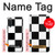 W2492 Black and White Check Case Cover Custodia e Flip Case per Sony Xperia 10 IV