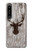 W2505 Reindeer Head Old Wood Texture Graphic Case Cover Custodia e Flip Case per Sony Xperia 1 IV