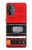 W3204 Red Cassette Recorder Graphic Case Cover Custodia e Flip Case per OnePlus Nord N20 5G