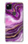 W3896 Purple Marble Gold Streaks Case Cover Custodia e Flip Case per Google Pixel 4a