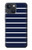 W2767 Navy White Striped Case Cover Custodia e Flip Case per iPhone 14 Plus