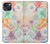W3705 Pastel Floral Flower Case Cover Custodia e Flip Case per iPhone 14 Plus
