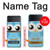 W3029 Cute Blue Owl Case Cover Custodia e Flip Case per Samsung Galaxy Z Flip 4