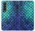 W3047 Green Mermaid Fish Scale Case Cover Custodia e Flip Case per Samsung Galaxy Z Fold 4