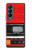 W3204 Red Cassette Recorder Graphic Case Cover Custodia e Flip Case per Samsung Galaxy Z Fold 4