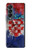 W3313 Croatia Flag Vintage Football Graphic Case Cover Custodia e Flip Case per Samsung Galaxy Z Fold 4