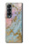 W3717 Rose Gold Blue Pastel Marble Graphic Printed Case Cover Custodia e Flip Case per Samsung Galaxy Z Fold 4
