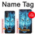 W0752 Blue Fire Grim Wolf Case Cover Custodia e Flip Case per Motorola Moto G52, G82 5G