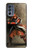 W0796 Japan Red Samurai Case Cover Custodia e Flip Case per Motorola Moto G62 5G