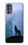 W0935 Wolf Howling in Forest Case Cover Custodia e Flip Case per Motorola Moto G62 5G
