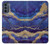 W3906 Navy Blue Purple Marble Case Cover Custodia e Flip Case per Motorola Moto G62 5G