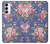 W3265 Vintage Flower Pattern Case Cover Custodia e Flip Case per Samsung Galaxy S23