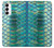 W3414 Green Snake Scale Graphic Print Case Cover Custodia e Flip Case per Samsung Galaxy S23