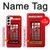 W0058 British Red Telephone Box Case Cover Custodia e Flip Case per Samsung Galaxy S23 Plus