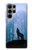 W0935 Wolf Howling in Forest Case Cover Custodia e Flip Case per Samsung Galaxy S23 Ultra