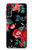 W3112 Rose Floral Pattern Black Case Cover Custodia e Flip Case per Samsung Galaxy A14 5G