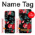 W3112 Rose Floral Pattern Black Case Cover Custodia e Flip Case per Samsung Galaxy A14 5G
