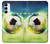 W3844 Glowing Football Soccer Ball Case Cover Custodia e Flip Case per Samsung Galaxy A14 5G