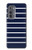 W2767 Navy White Striped Case Cover Custodia e Flip Case per Motorola Edge (2022)