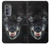 W2823 Black Wolf Blue Eyes Face Case Cover Custodia e Flip Case per Motorola Edge (2022)