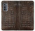 W2850 Brown Skin Alligator Graphic Printed Case Cover Custodia e Flip Case per Motorola Edge (2022)