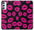 W2933 Pink Lips Kisses on Black Case Cover Custodia e Flip Case per Samsung Galaxy A34 5G