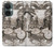 W1681 Steampunk Drawing Case Cover Custodia e Flip Case per OnePlus Nord CE 3 Lite, Nord N30 5G