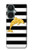 W2882 Black and White Striped Gold Dolphin Case Cover Custodia e Flip Case per OnePlus Nord CE 3 Lite, Nord N30 5G