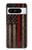 W3804 Fire Fighter Metal Red Line Flag Graphic Case Cover Custodia e Flip Case per Google Pixel 8 pro
