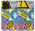 W3960 Safety Signs Sticker Collage Case Cover Custodia e Flip Case per iPhone 14 Pro Max
