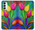 W3926 Colorful Tulip Oil Painting Case Cover Custodia e Flip Case per Samsung Galaxy S23
