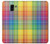 W3942 LGBTQ Rainbow Plaid Tartan Case Cover Custodia e Flip Case per Samsung Galaxy J6 (2018)