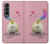 W3923 Cat Bottom Rainbow Tail Case Cover Custodia e Flip Case per Samsung Galaxy Z Fold 4