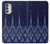 W3950 Textile Thai Blue Pattern Case Cover Custodia e Flip Case per Motorola Moto G51 5G