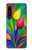 W3926 Colorful Tulip Oil Painting Case Cover Custodia e Flip Case per Sony Xperia 1 IV