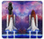 W3913 Colorful Nebula Space Shuttle Case Cover Custodia e Flip Case per Sony Xperia Pro-I