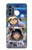 W3915 Raccoon Girl Baby Sloth Astronaut Suit Case Cover Custodia e Flip Case per Motorola Moto G62 5G