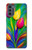 W3926 Colorful Tulip Oil Painting Case Cover Custodia e Flip Case per Motorola Moto G62 5G