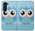 W3029 Cute Blue Owl Case Cover Custodia e Flip Case per Samsung Galaxy Z Fold 5
