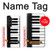 W3078 Black and White Piano Keyboard Case Cover Custodia e Flip Case per Samsung Galaxy Z Fold 5